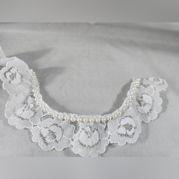 White Lace String Beads Craft Sewing Lot Flowers Floral - Picture 11 of 16